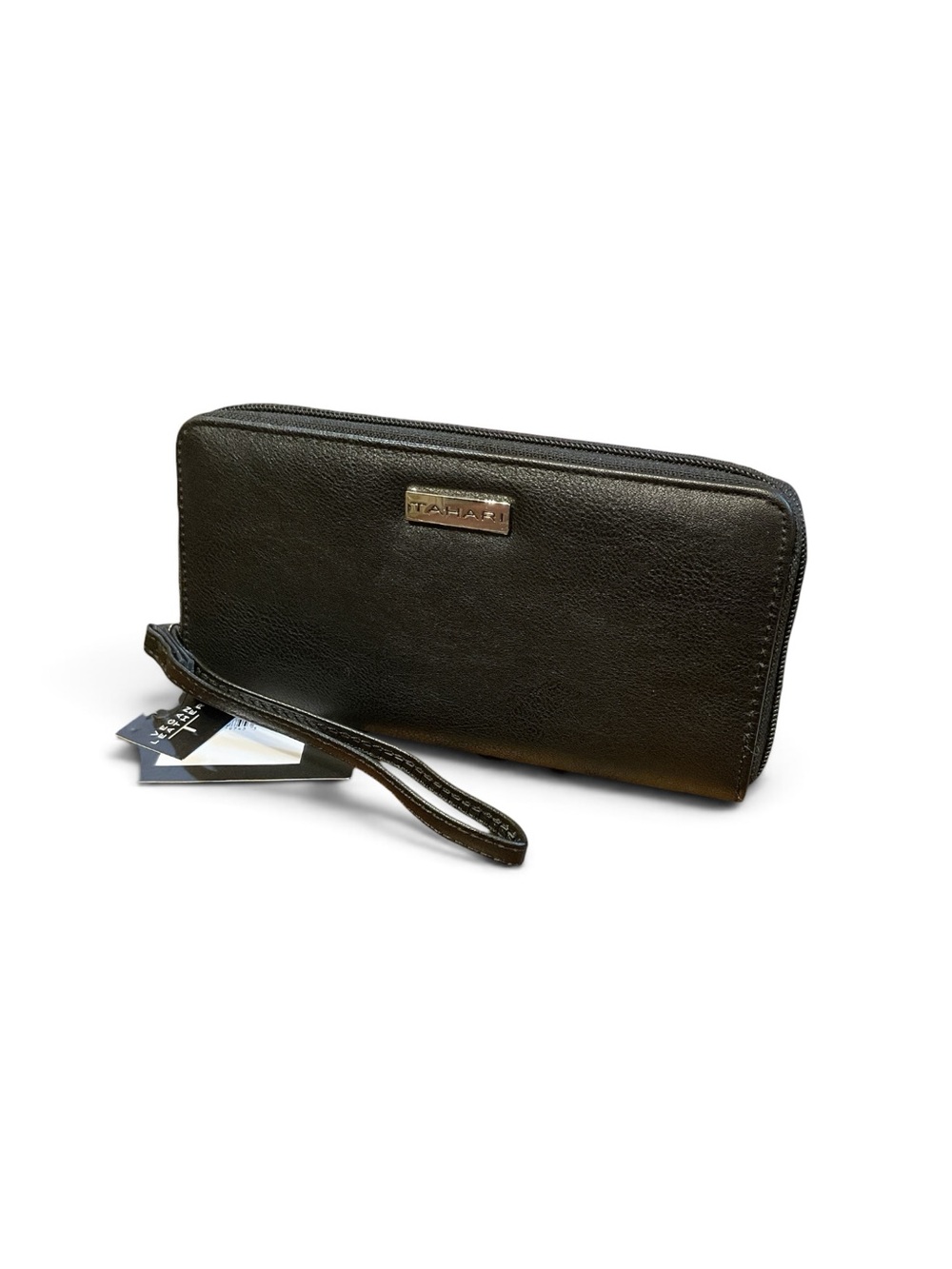 Tahari Black Zip-Around Wallet Wristlet with Detachable Strap NWT